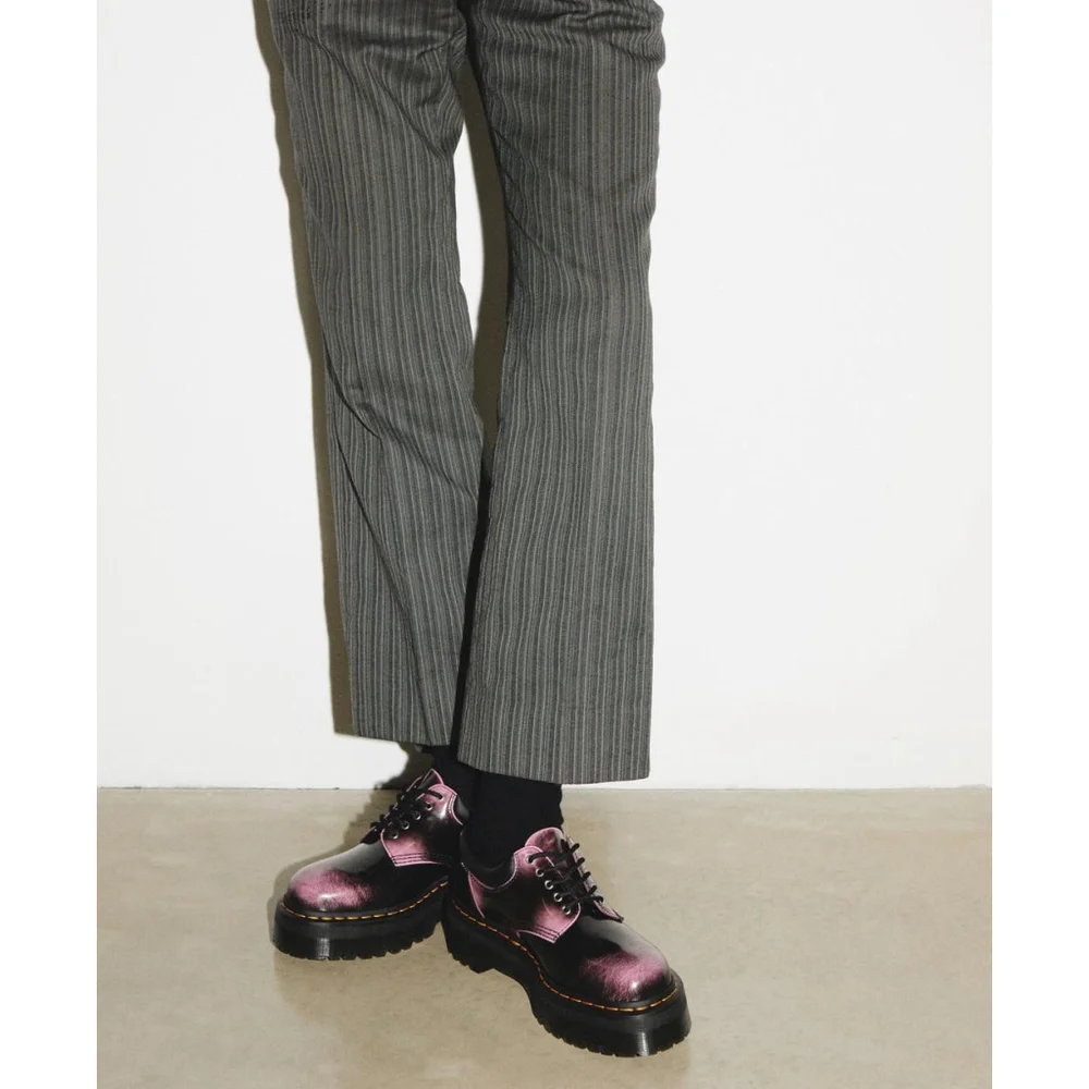 Dr. Martens 8053 Unisex Quad Platform Oxford Shoes Size 6 M 7 L Black/Pink
